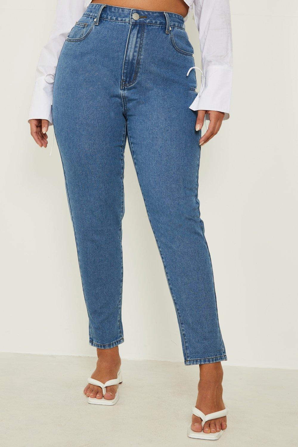 Jean mom bleu taille haute new arrivals